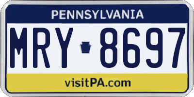 PA license plate MRY8697