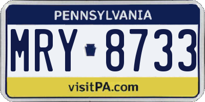 PA license plate MRY8733