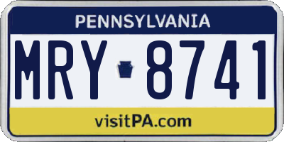 PA license plate MRY8741