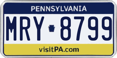 PA license plate MRY8799