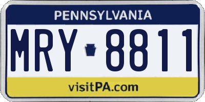 PA license plate MRY8811