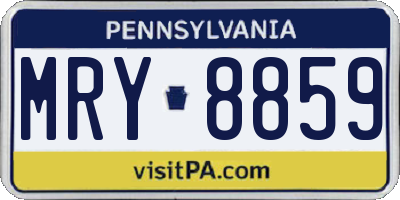 PA license plate MRY8859