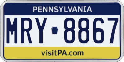 PA license plate MRY8867