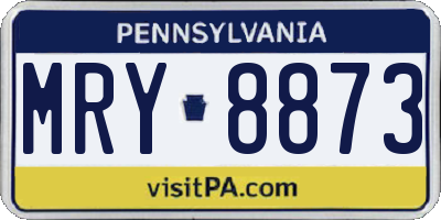 PA license plate MRY8873