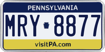 PA license plate MRY8877