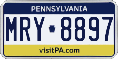 PA license plate MRY8897