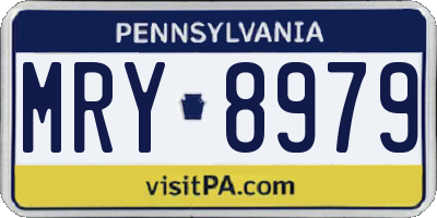 PA license plate MRY8979