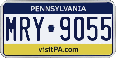 PA license plate MRY9055