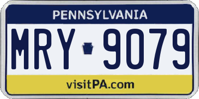 PA license plate MRY9079
