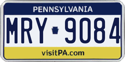 PA license plate MRY9084