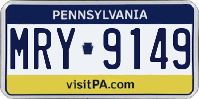 PA license plate MRY9149
