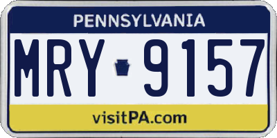PA license plate MRY9157