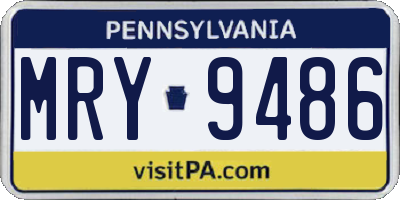 PA license plate MRY9486