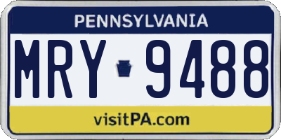PA license plate MRY9488