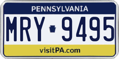 PA license plate MRY9495