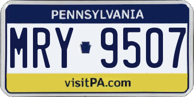 PA license plate MRY9507