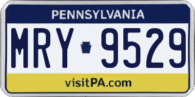 PA license plate MRY9529