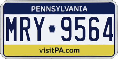 PA license plate MRY9564