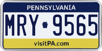 PA license plate MRY9565