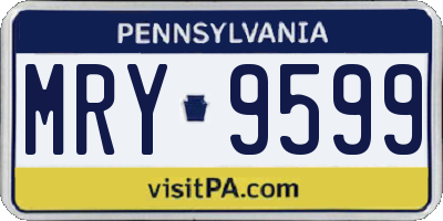 PA license plate MRY9599