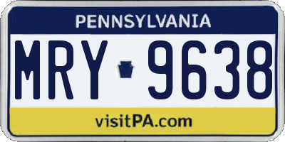 PA license plate MRY9638