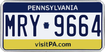 PA license plate MRY9664