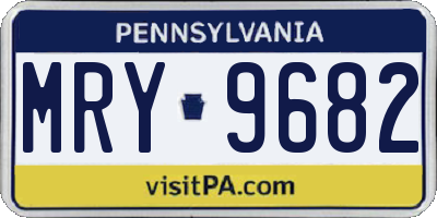 PA license plate MRY9682