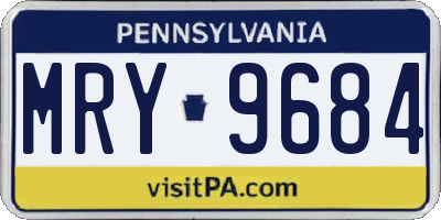 PA license plate MRY9684