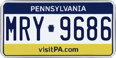 PA license plate MRY9686