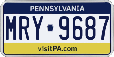PA license plate MRY9687
