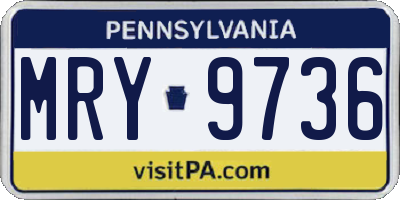 PA license plate MRY9736
