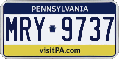 PA license plate MRY9737