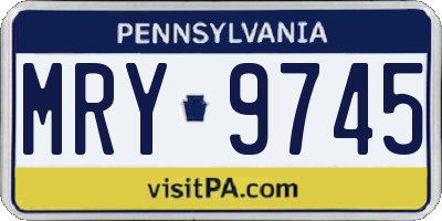 PA license plate MRY9745