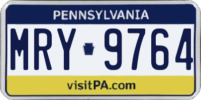 PA license plate MRY9764