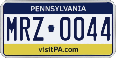 PA license plate MRZ0044