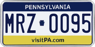 PA license plate MRZ0095