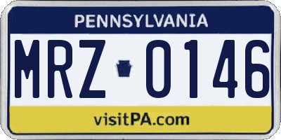 PA license plate MRZ0146
