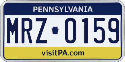 PA license plate MRZ0159