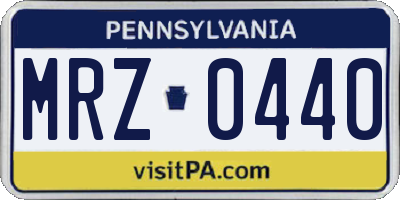 PA license plate MRZ0440