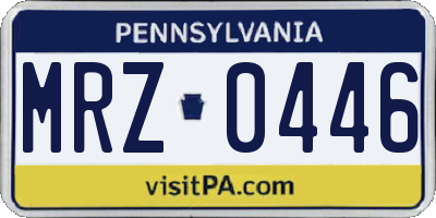 PA license plate MRZ0446