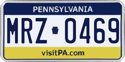 PA license plate MRZ0469