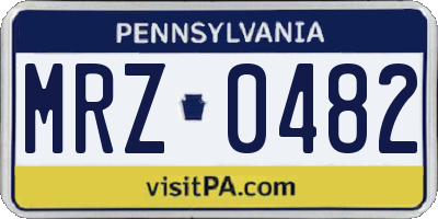 PA license plate MRZ0482