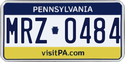 PA license plate MRZ0484
