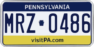 PA license plate MRZ0486