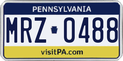 PA license plate MRZ0488