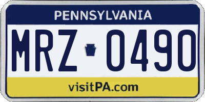 PA license plate MRZ0490