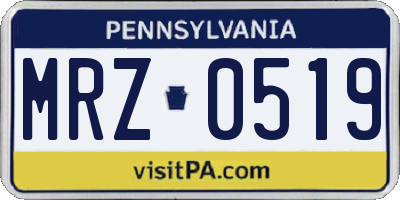 PA license plate MRZ0519