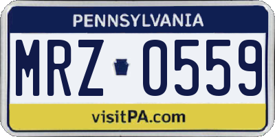 PA license plate MRZ0559