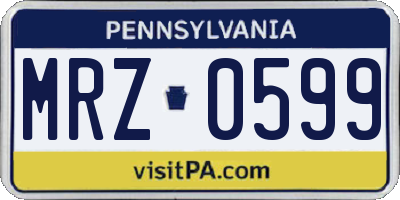 PA license plate MRZ0599