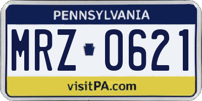 PA license plate MRZ0621